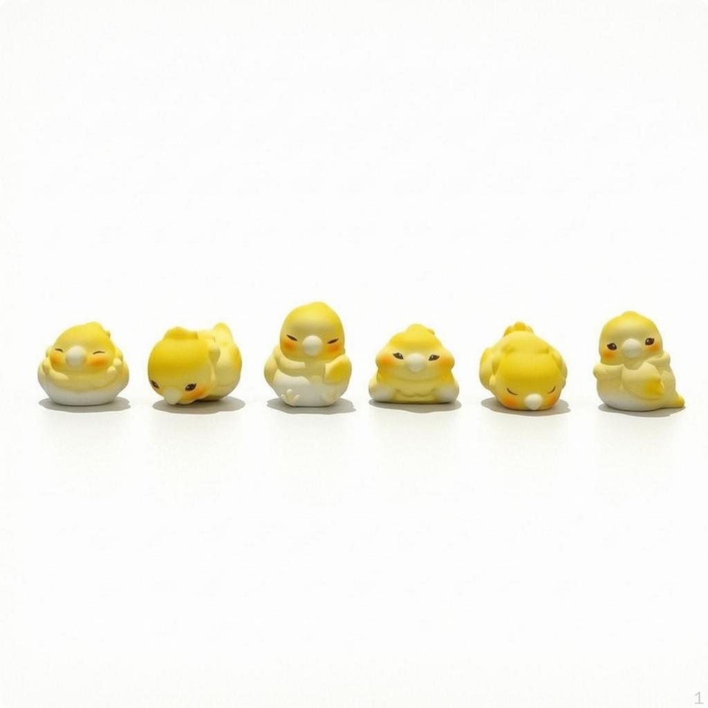 6 Pieces Mini Duck Figurine Cute Screen Perching Figures Miniature Edge Ornaments for Office