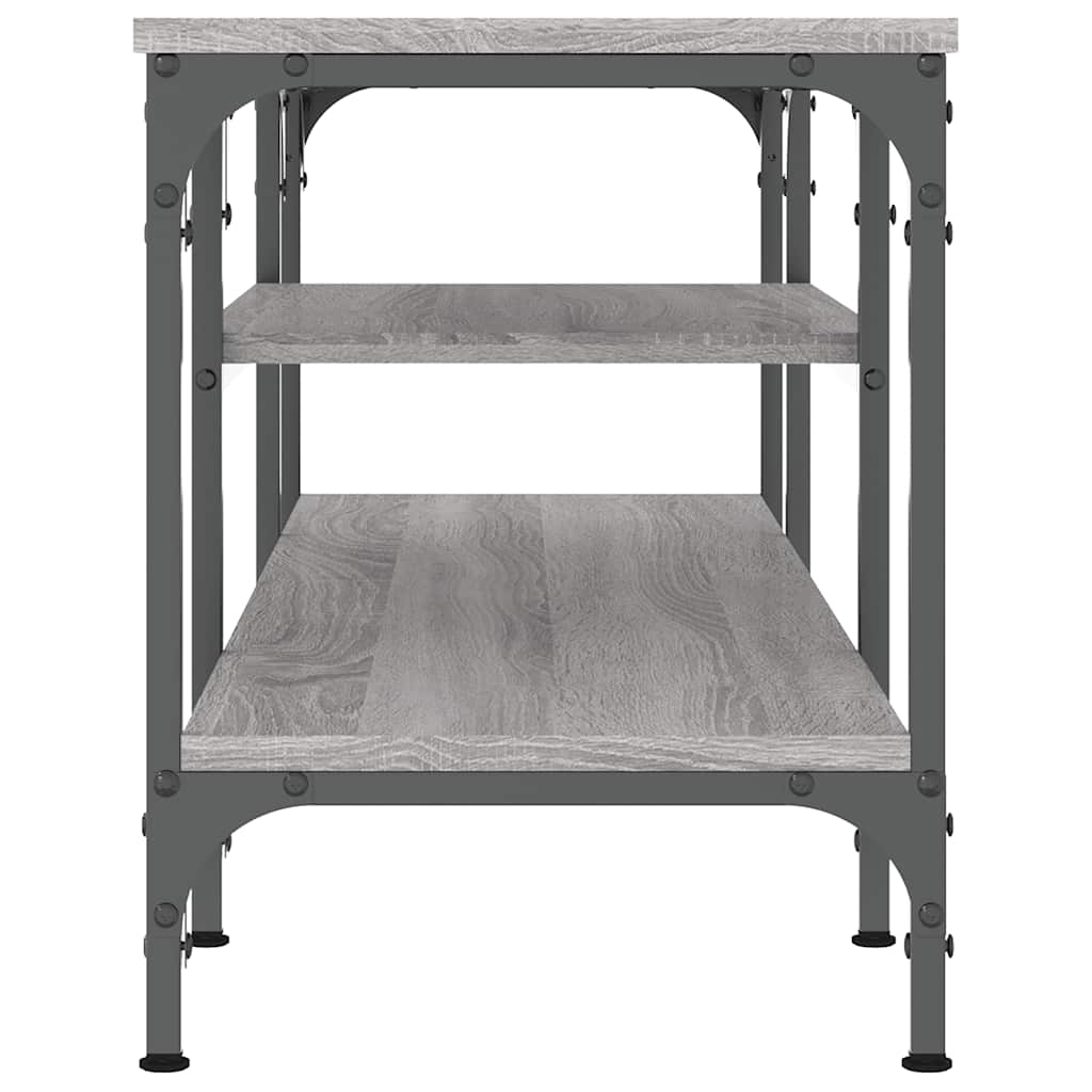 TV Cabinet Gray Sonoma 121 x 35 x 45 cm Particleboard & Iron