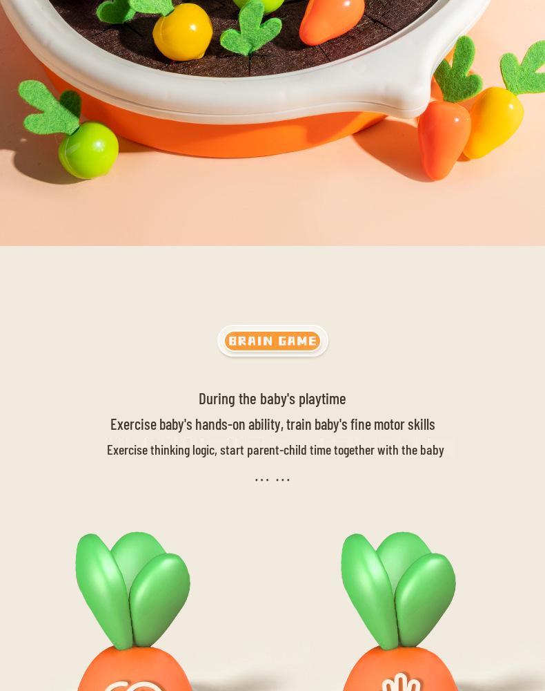Educational Pull Radish Toy for Toddlers: Fine Motor Skill Builder for Ages 1-2
