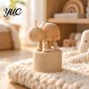 DIY Hand Painted Wood Crafts Wooden Movable Joints Animal Ornament, Doll Joint Ornaments Figures, Natural Decorative Desktop Art for Kids and