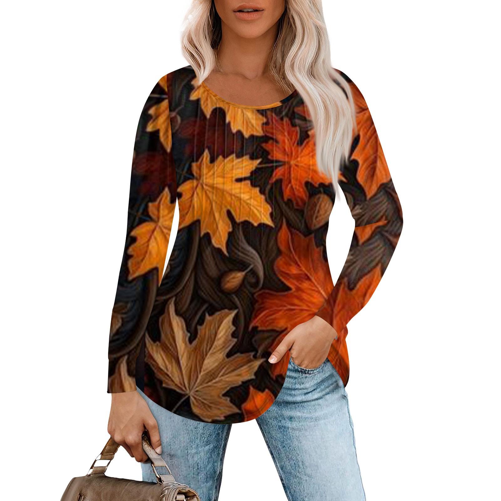 

Рубашки с длинным рукавом для женщин, топы, нарядные повседневные блузки, плиссированные топы-туники с круглым вырезом XXXL шафрановый