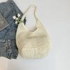 Borsa Intrecciata Casual di Grande Capacità Svuotata Stile Rilassato Borsa a Spalla Singola Borsa da Spiaggia Borsa da Donna