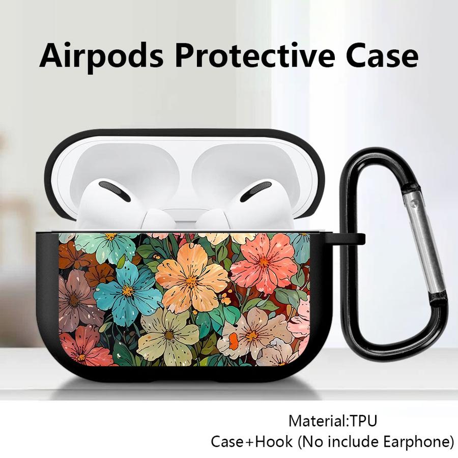 Case For Airpods Pro2 Pro3 1 3 2 4 Pro Earphone Cases Cover Beautiful Flower Pattern