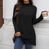 Women's T-Shirt Vintage Floral Print Round Neck Loose Long Sleeve Mid-Length Thumb Leak Top