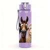 1PC Donkey Sheep Cartoon Duo 750ml Color Plastic Sports Water Bottle Leakproof Flip Straw Lid For Sports Office Home Use