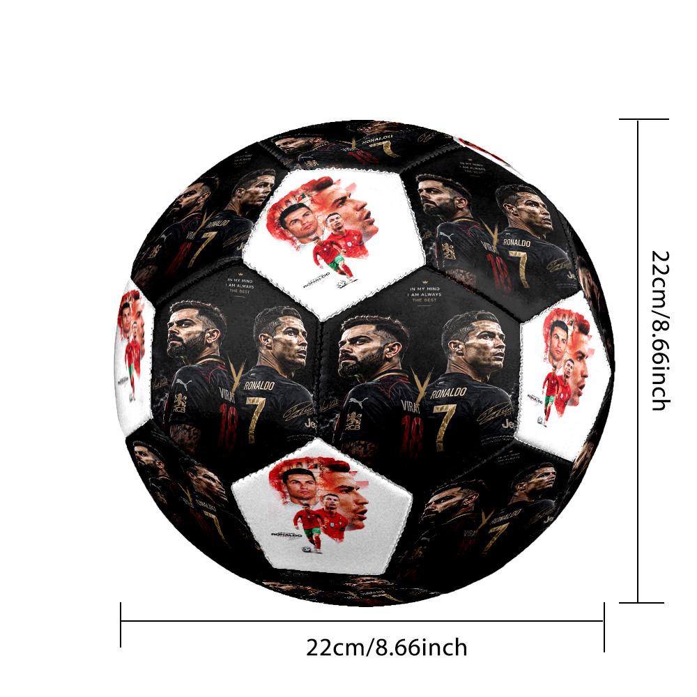 Ronaldo's Portugal Jersey Soccer Ball Size 5 Football Machine-Stitched Indoor/Outdoor Training and Matches Ideal for Soccer Enthusiasts