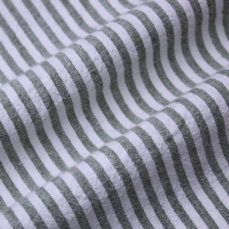China Manufactures Cotton Linen Bedding Garment Fabric YARN DYED CREPE STRIPE белый