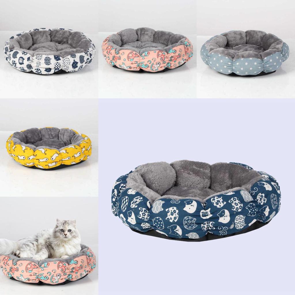 Kulatý pelíšek pro psy a kočky s designem kachničky a hvězd pro domácí použití
