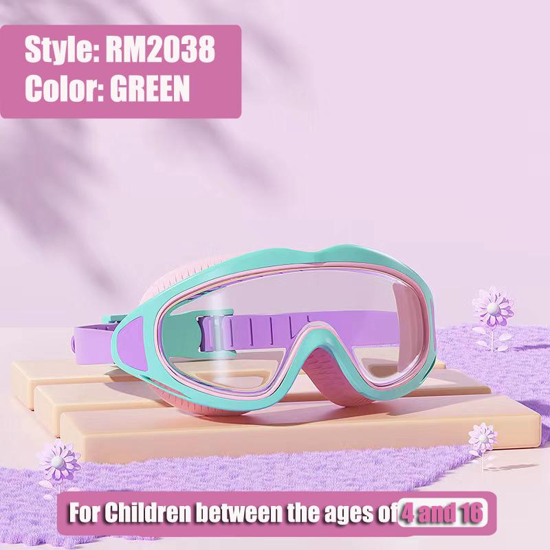Kids Children's Swimming Goggles Boys and Girls Protective Swimming Glasses Waterproof Anti-fog Large Frame Swimming Goggles