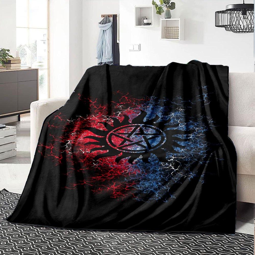 1pc Supernatural 6 Blanket Soft Warm Throw for Home, Office, Travel All Season Cozy Bedding Gift, Office Cozy AccessoryB