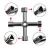 4 In 1 Multifunction Electrician Plumber Utility Cross Switch Wrench Universal Square Triangle Key for Gas Train Bleed Radiator
