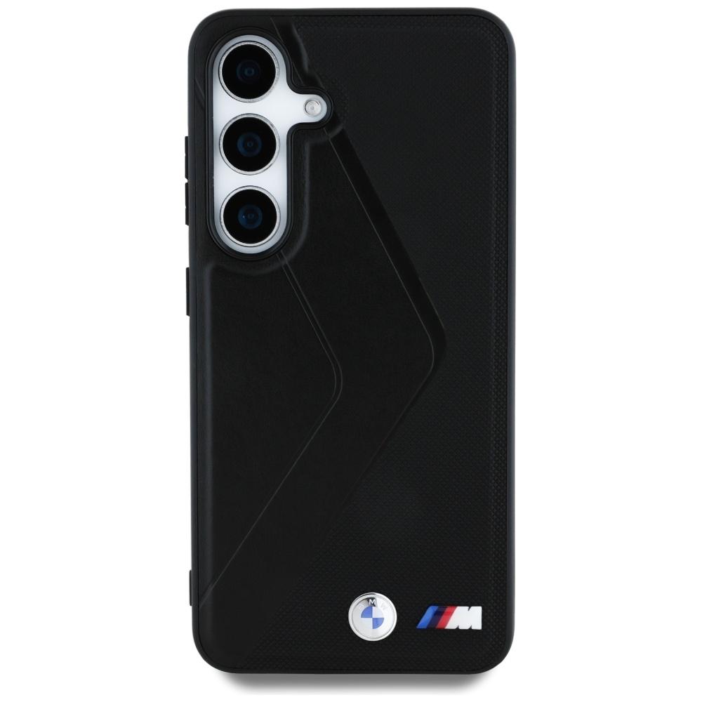 BMW Leather Oversized Stripes MagSafe Case for Samsung Galaxy S25 Black