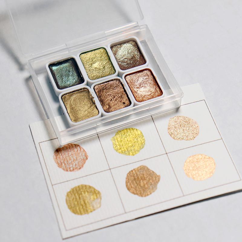 

1 мл 6-цветная серия Pearl Ручной набор твердых акварельных красок Художественная роспись ногтей Декоративная акварель