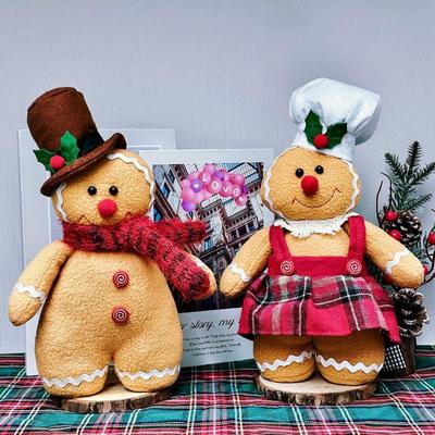 Gingerbread Man Holiday Plush Ornament - European & American Style Gnome Doll