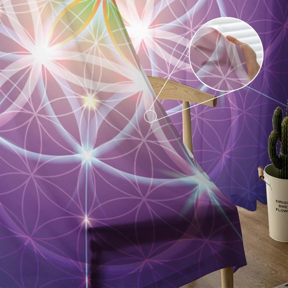 Life Of Flower Lila Gittervorhänge Ideal für Wohnzimmer Druck Transparenter Voile Vorhang Schlafzimmer Fensterabdeckung Vorhänge Jalousien Heimdekoration