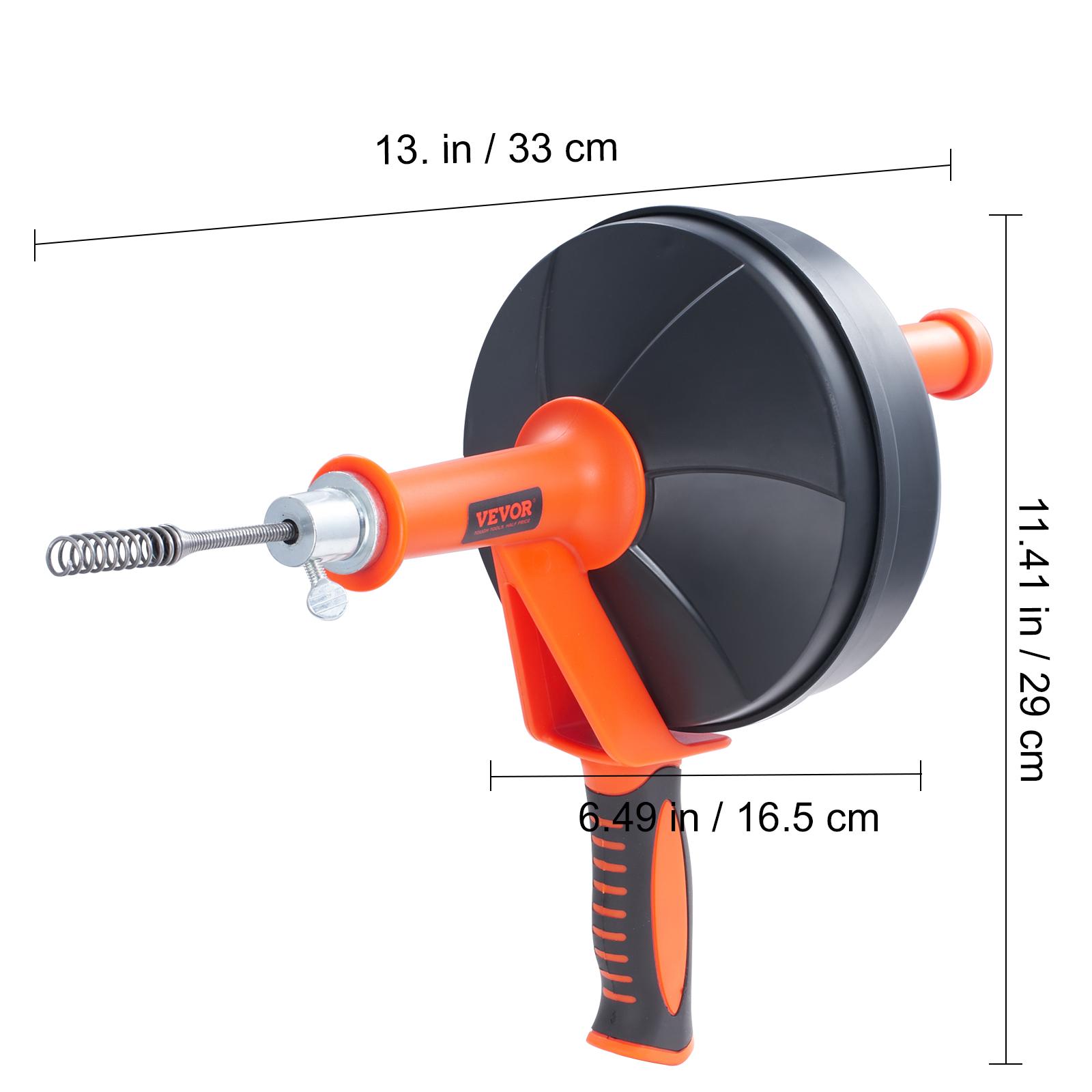 SucceBuy Drain Auger 25Ft Manual-feeding Plumbing Snake w/ Drill Attachment Drain Clog Remover Toilet Sewer Pipe Dredge for Home Manual-feed