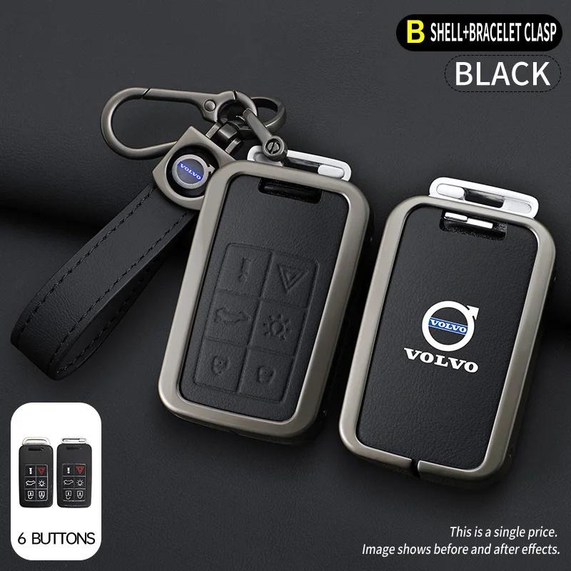 Tqmjd6 1Pc Full Buttons Cover Zinc Alloy Key Shell for Volvo XC40 XC60 XC90 S60 S90 V50 V70 V90 V60 V40 S80 EX30 Shockproof Auto Parts