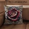 2D Vintage Embossed Rose Floral Throw Pillow Covers Pattern Cushion Cover Suitable For Sofa Bedroom Car Pillow Cover