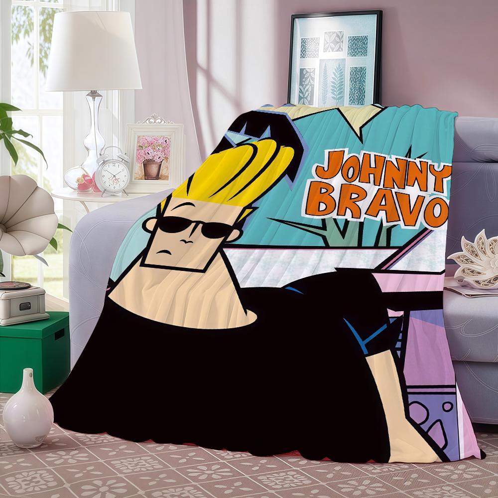 Coperta Cartoon J Johnny B Bravo per Divano Ufficio Letto Aereo Viaggio Sonno Lettura Relax Campeggio Morbida e Calda