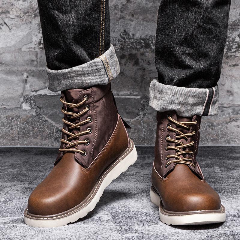 Herrenschuhe in Übergröße 2025 Frühling und Herbst neue Retro Martin Stiefel Amerikanische Stiefeletten Outdoor Workwear Stiefel