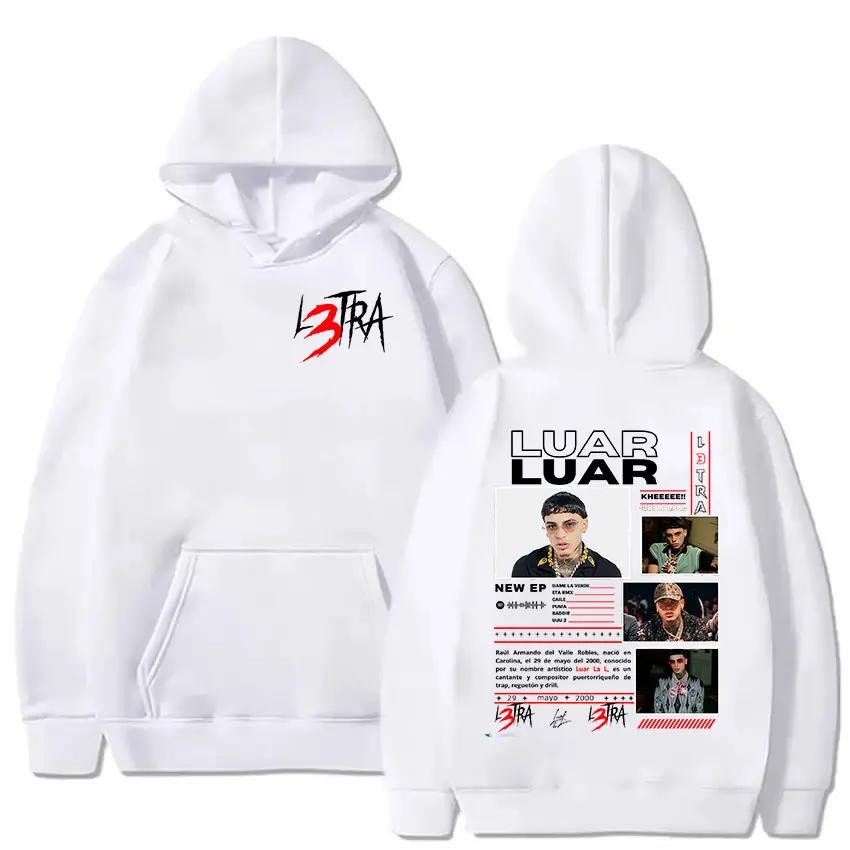 Rapper Luar La L L3TRA Tour Merch 2025 Album hoody Men fashion Fleece pullover Sweatshirt Unisex Hip Hop gothic hoody streetwear