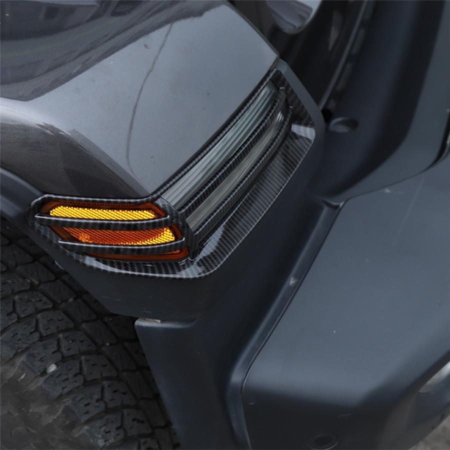 Carbon Fiber Look Front Wheel Eyebrow Lamp Cover Trim For Jeep Wrangler Jl 18-22