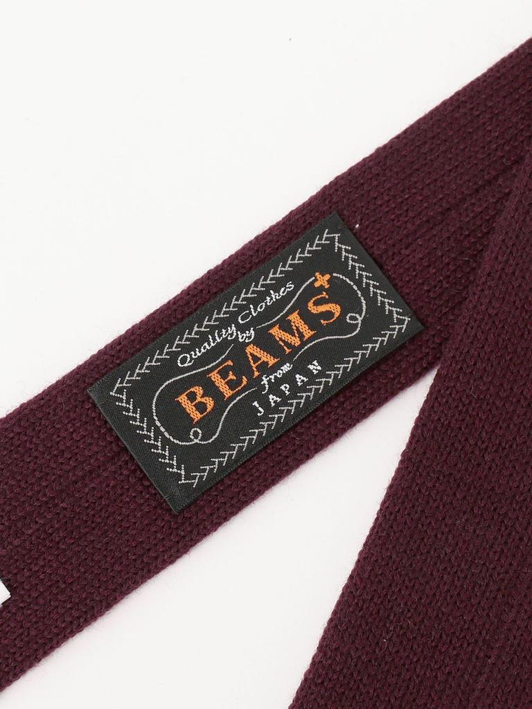 [BEAMS PLUS] Wool Knit Cable Tie for Men, Burgundy, Free Size 38440142840