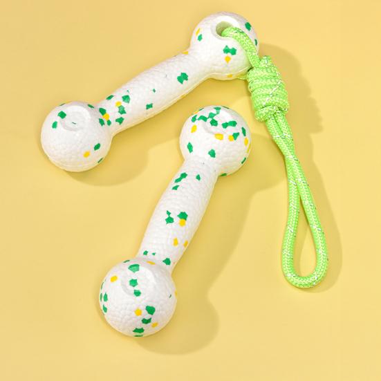 Interactive Pets Chew Toy Dumbbell Dog Toy Wear-resistant Rope Ball with Reflective Strips Dental Care Dog Toy