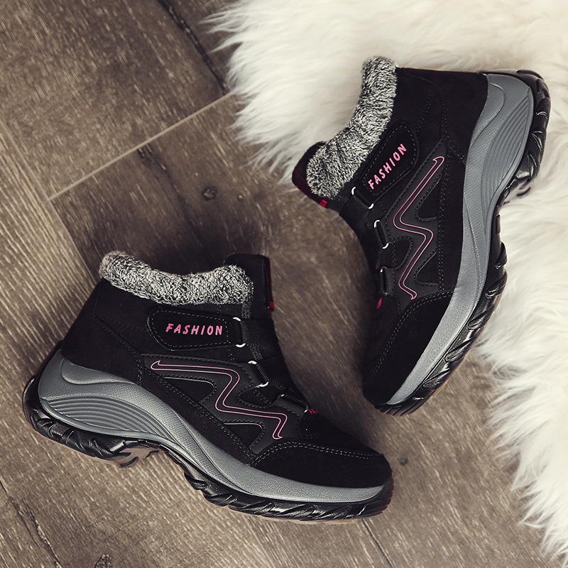 Hot sale autumn and winter thick-soled heightening women's shoes sports velvet warm cotton shoes fashionable versatile waterproof snow boots