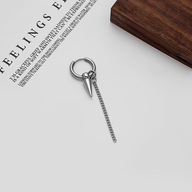 

Корейские серьги-кисточки из нержавеющей стали с заклепками в форме конуса и перьев