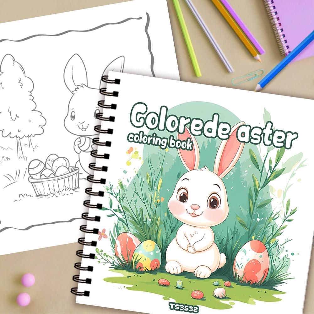 1pc,Bunny Colouring Book - Teen Colouring Book - 30 Sheets, 8.3x 8.3 inches, Adult Stress Relief, Birthday, Easter Holiday Gift