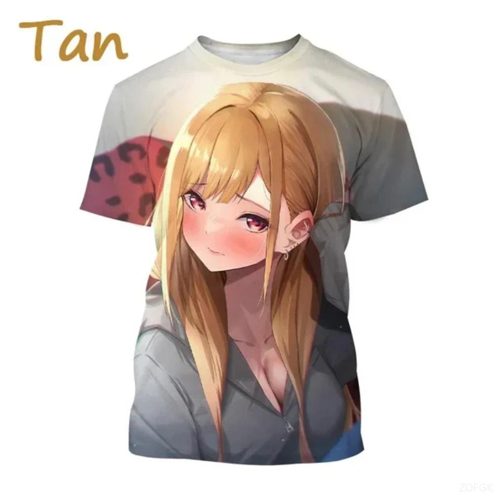 Summer Clothing Harajuku Anime Characters 3D Printed Round Neck Breathable Short Sleeved Casual Top for Men and Women
