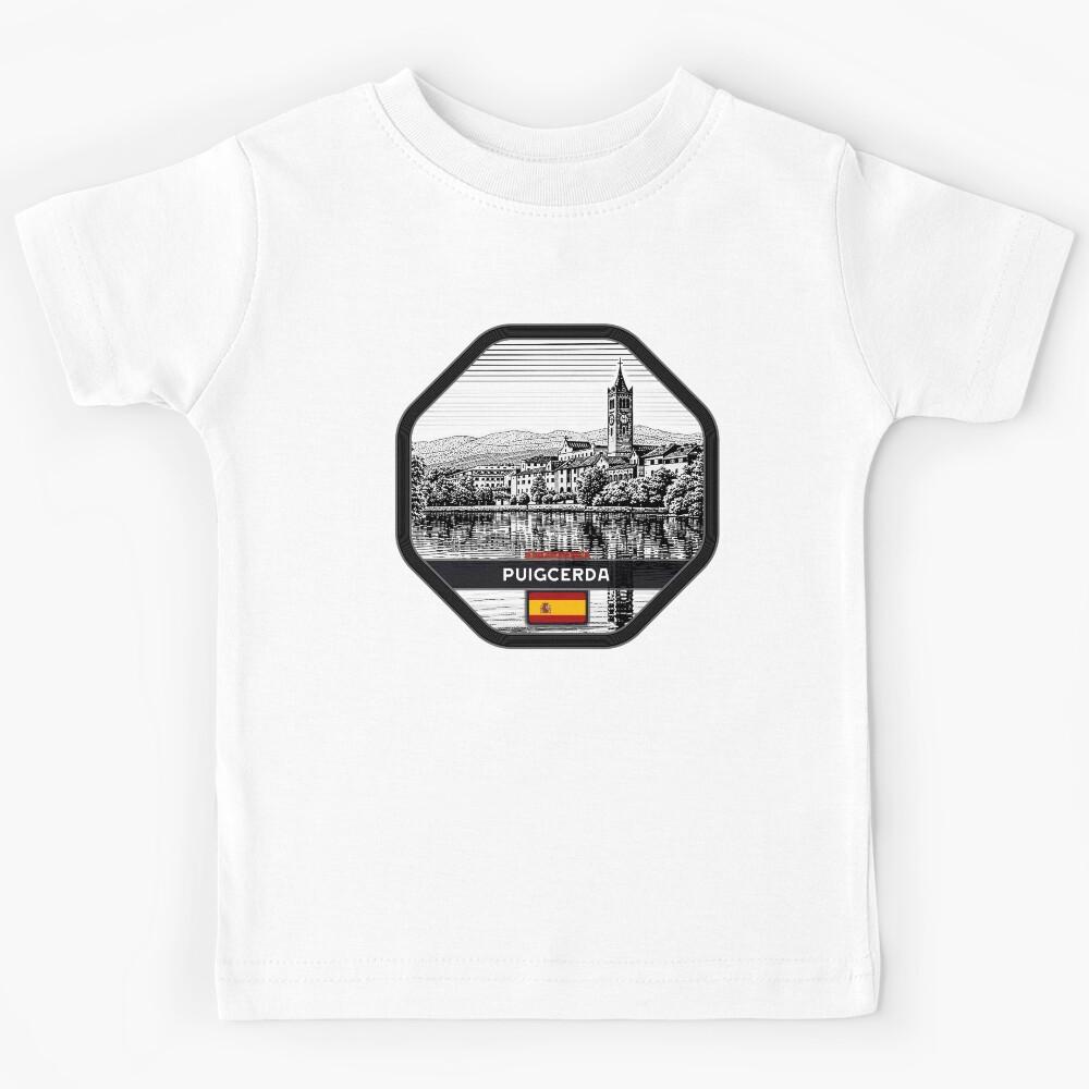 Puigcerda Spain Linocut Style  Kids T-Shirt 150