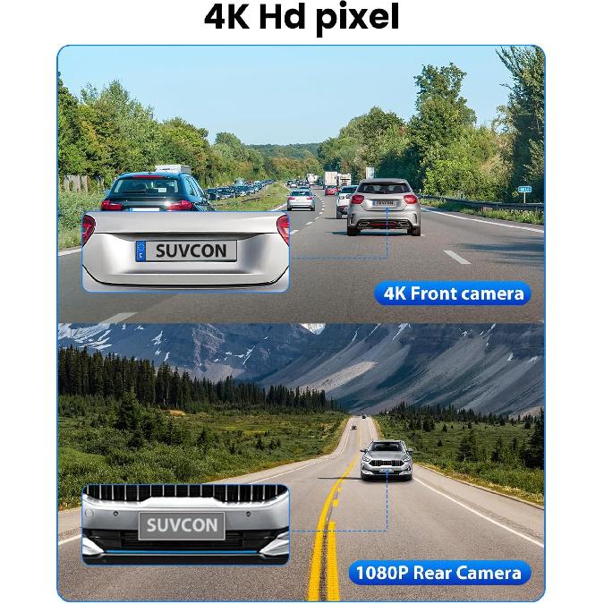 Dash Cam Front and Rear 4K/1080P, Dash Camera for Cars Build in WiFi, Full HD Dash Cam with APP Control, 3.94   IPS Screen Dash Camera with 32GB SD