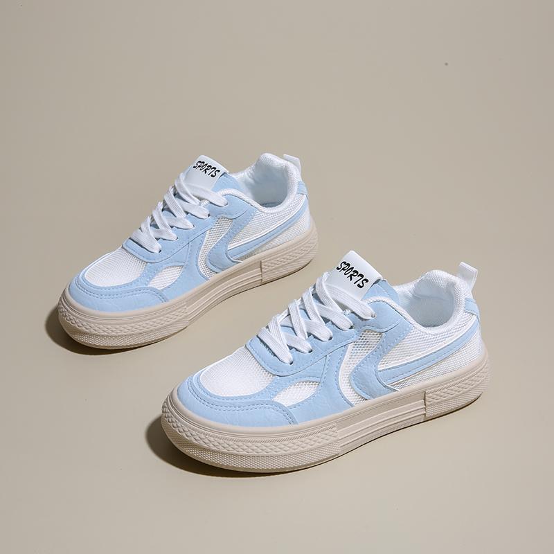 CRLAYDK Womens Platform Mesh Skate Shoes Lace Up Casual Sneakers Summer Ladies Non Slip Sports Walking Flat Tennis