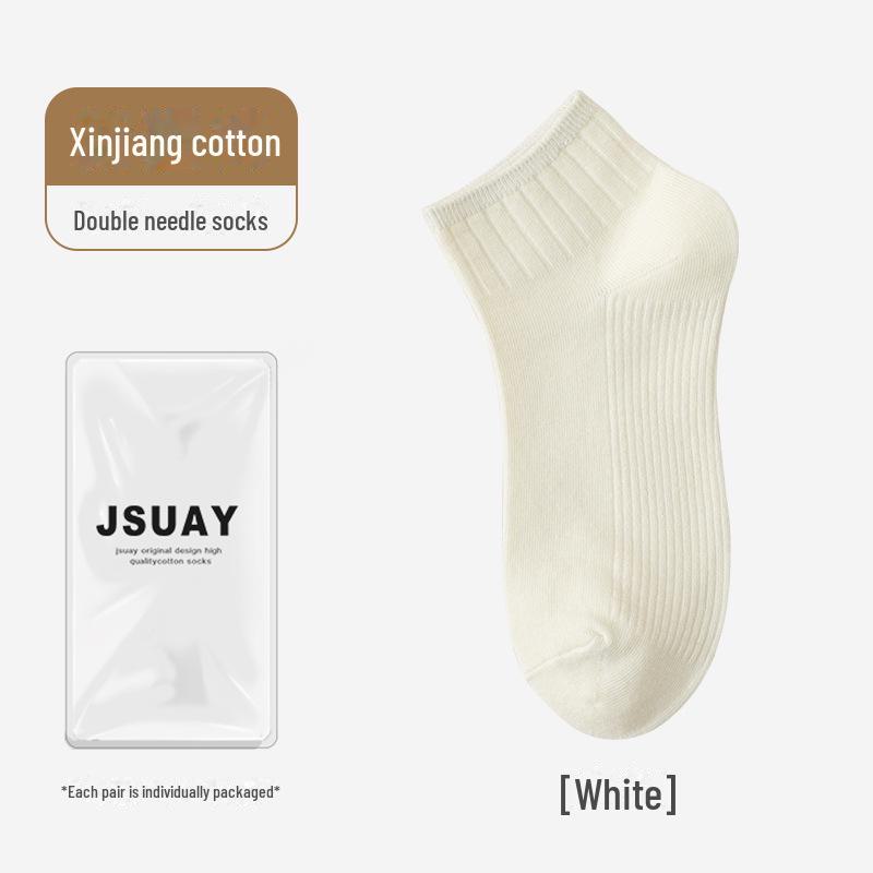 

Женские носки из чистого хлопка с дезодорантом на весну и лето — без косточек, средней длины и короткие One Size, Individually Packaged молочный белый