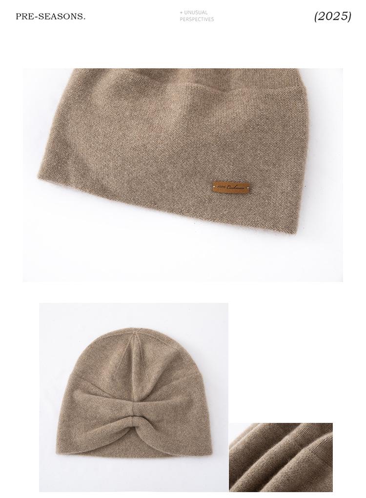 Unisex 100% Pure Cashmere Wool Knit Hat for Outdoor Warmth (Autumn/Winter Collection)