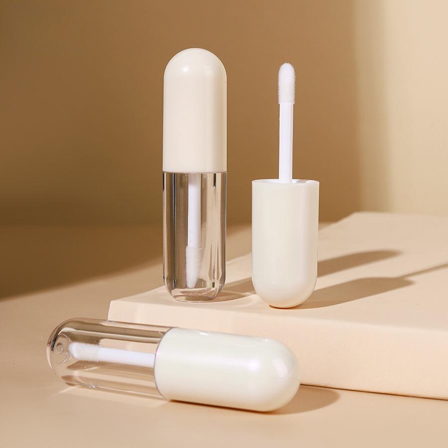 4.3ml Round Clear Empty Lip Gloss Tube, Refillable Lip Oil Container, Cosmetic Packaging for Lip Glaze