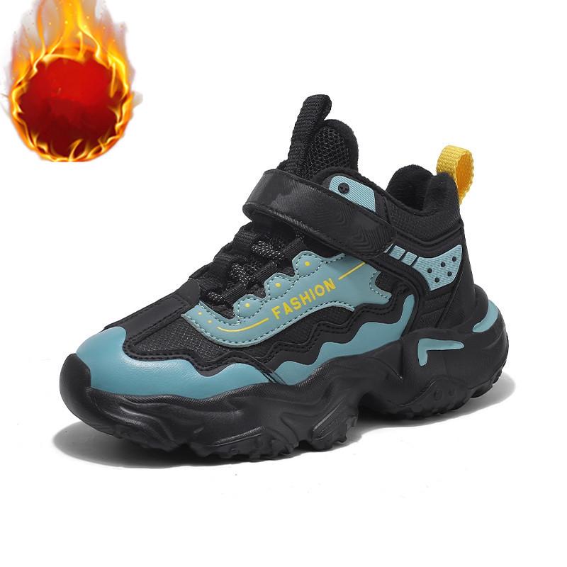 2025 Winter Velvet-Lined Kids' Sports Shoes: Warm, Soft, Casual Shoes for Boys and Girls