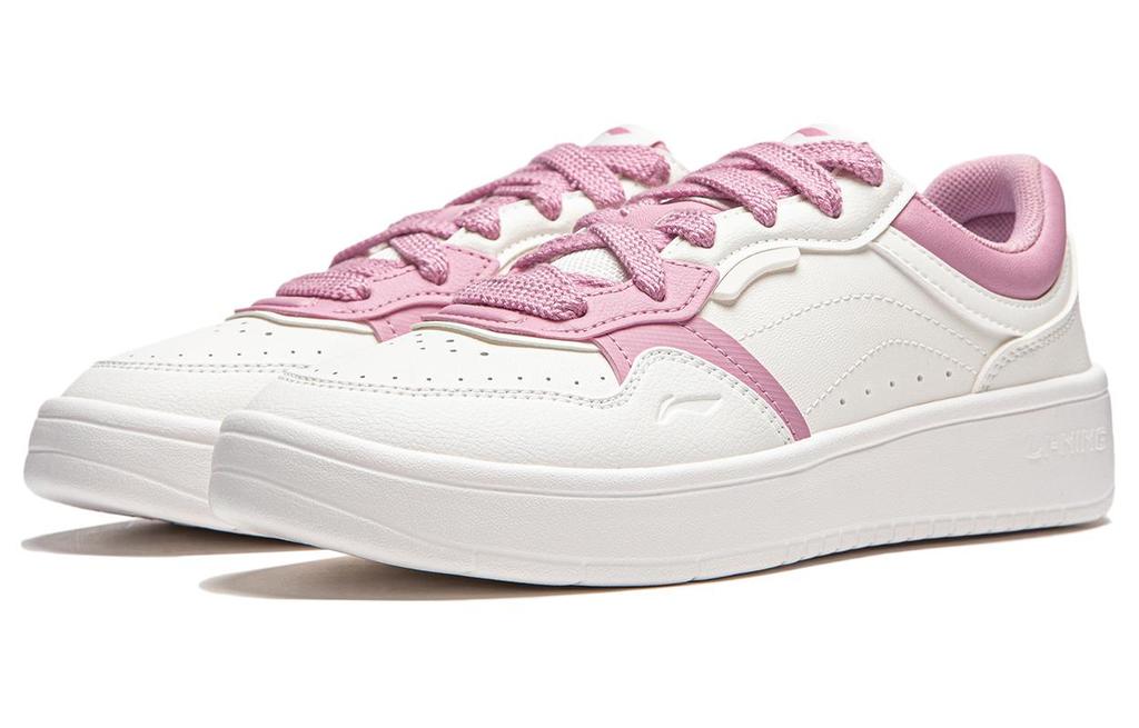 Li Ning Line 2.0 V2 Slip Resistant Abrasion Resistant Low Top Skateboard Shoes Women's White Pink AGCU108-1