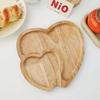 Heart-shaped Solid Wooden Tray Creative Double Love Cake Salad Coffee Cup Tray Snacks Candy Fruit Plate Christmas Decoration