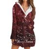 Women's Long-sleeved Fall And Winter Warm Bathrobe Home Clothing Plush Christmas Printing Pajamas Robe