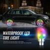 2 Stück Auto Rad Reifen LED Licht Bunte Ausrüstung Ventil Lampe Luftventil Schaftkappen Abdeckung Zubehör