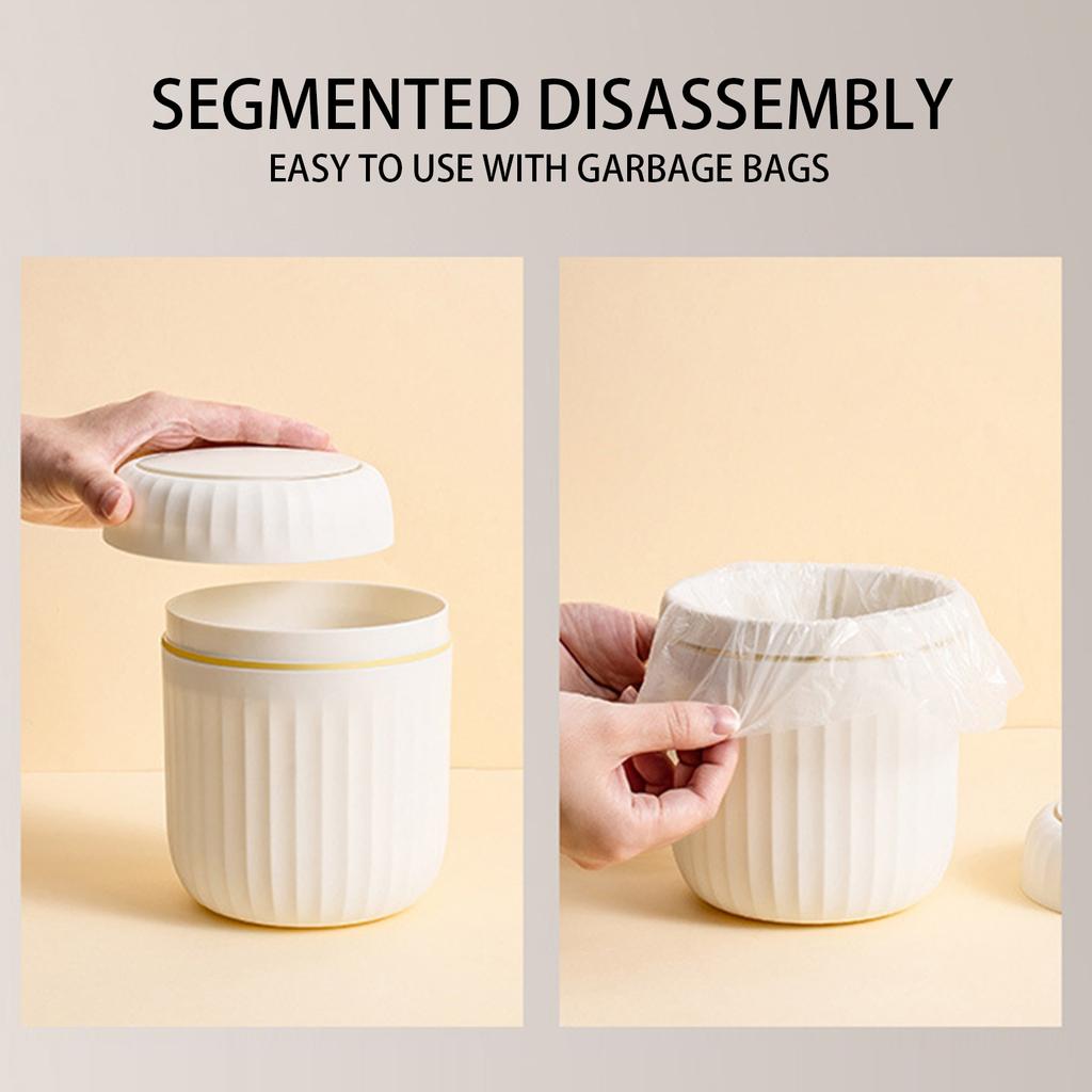 Desktop Small Trash Can Wastebasket Dispenser With Press Type Lid Modern Desk Trash Can For Vanity Dorm Living Room Home
