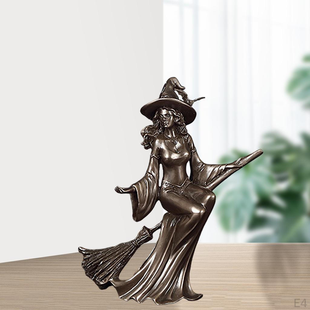 Witch Pentacle Statue Figurines Woman Decorative Sculptures for Hotel Bar Decoration