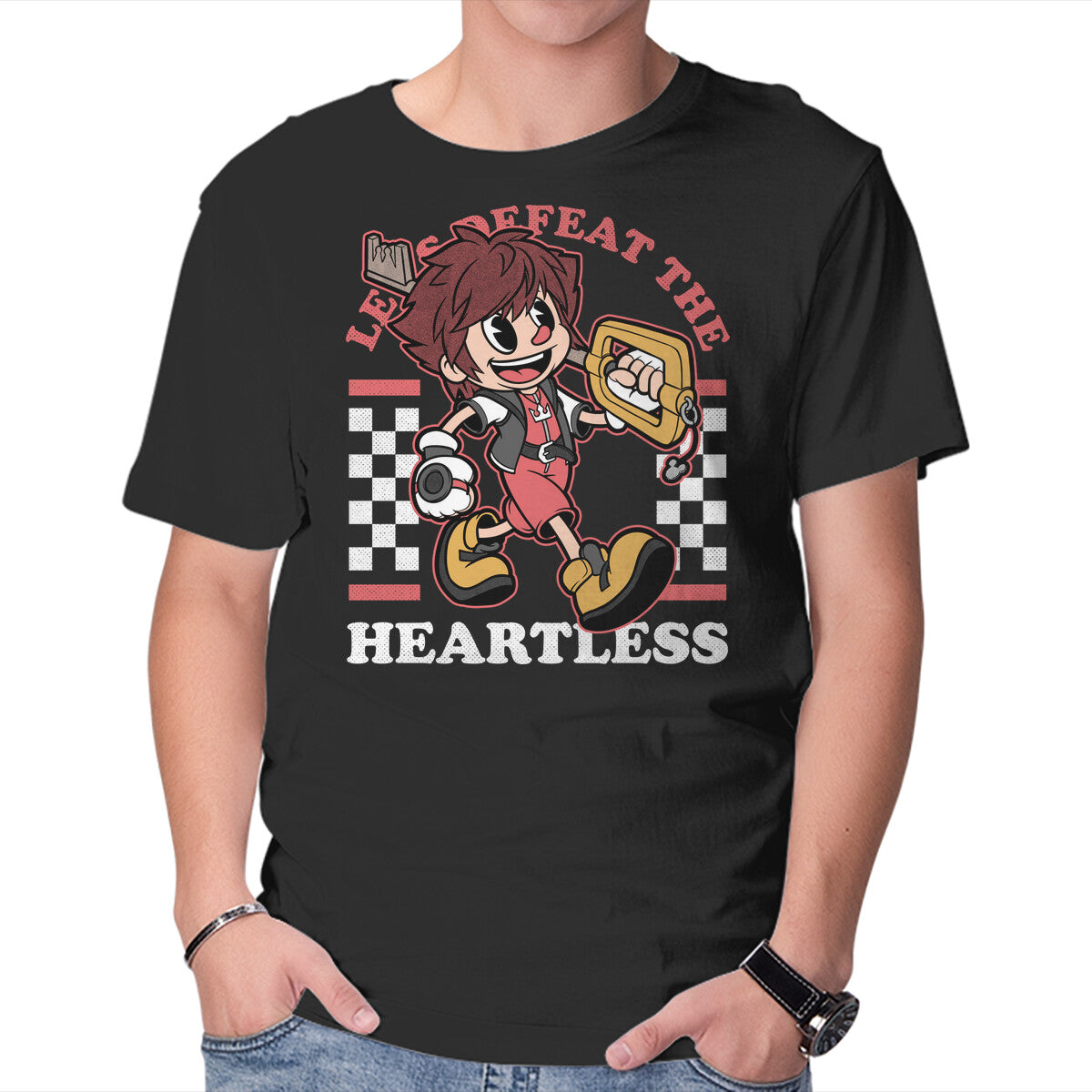 Unisex Crew Neck T-Shirt Game Mascot Hearts Key Graphic Short Sleeve Casual Tee XXL