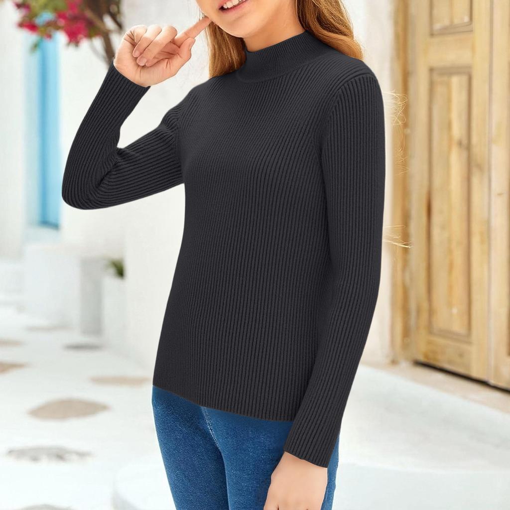 Children's Fashionable Casual Half-high Collar Bottoming Shirt Long-sleeved Top