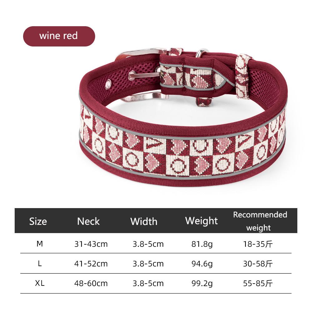 

Reflective Dog Collar for Medium Dogs, Cute Boho Adjustable Nylon Puppy Collar,Soft Pet Accessories with Quick Release Buckle M червоний