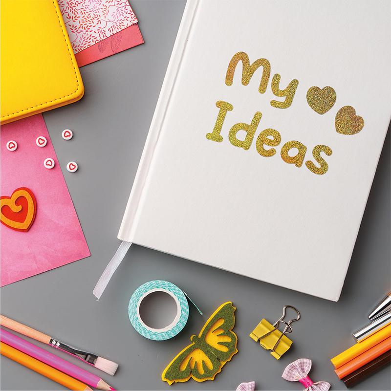 6 Sheets Craft Letter Stickers, 1080 PCS Glitter Script Alphabet A-Z Vinyl Self Adhesive For Gift Wrapping, Party Cards, Wedding