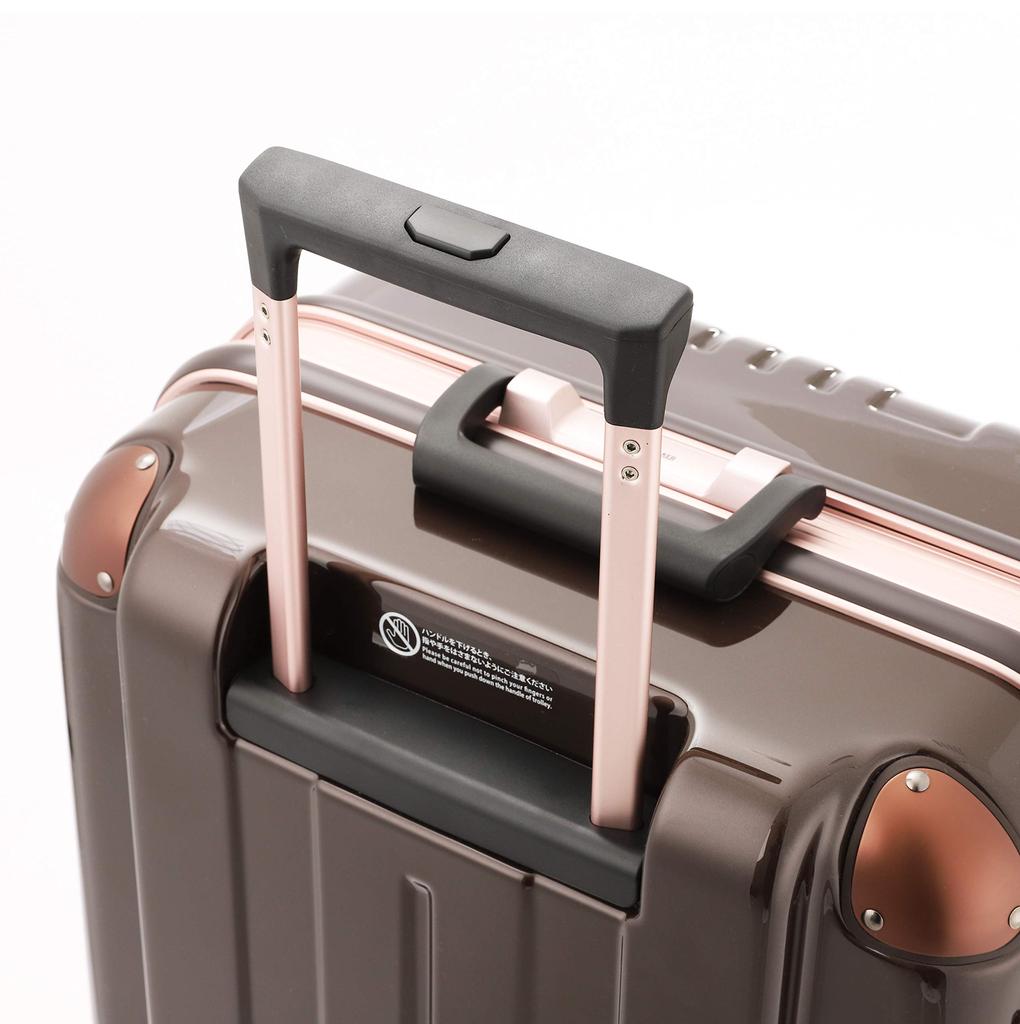 Suitcase Nights or More L Size 83L Champagne Aluminum Frame Lightweight Travel Hook TSA Lock Double Carry Case Bag [Legend Walker] (7 / / / Gold)